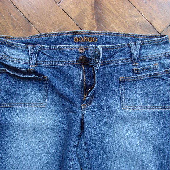 Vintage Y2K 90s Bongo Flare Jeans Wide Leg Festival Boho Hippie Sz 13 Waist 37 - Picture 6 of 14